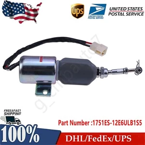 12V Stop Solenoid 1751ES-12E6ULB1S5 for Perkins 404 Woodward 1700 Series - Picture 1 of 7