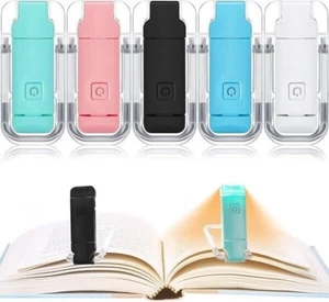 Clip LED recargable en luz de libro brillo ajustable para protección de ojos - Imagen 1 de 9