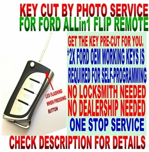 Mando a distancia LLAVE CORTADA POR FOTO ESTILO L FLIP PARA FORD MUSTANG 40B 2005-2010 LLAVERO SIN LLAVE - Imagen 1 de 6