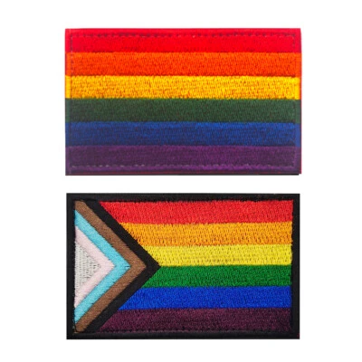 LGBTQ Fortschritt Stolz Regenbogenflagge Klettverschluss Patch Abzeichen Emblem