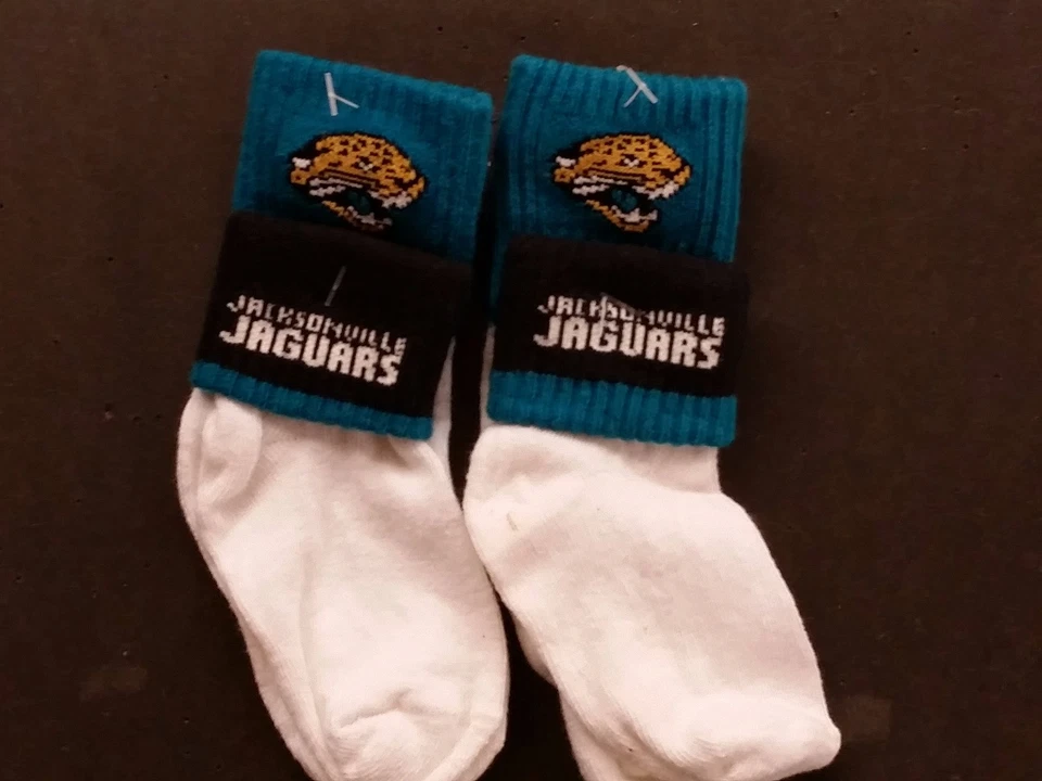 Meias infantis NFL Jacksonville Jaguars - Tamanho 4-5 1/2, novas (lote de 2 pares - TD) - Imagem 1 de 1