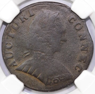 1787 Small Head Connecticut Colonial Copper NGC VG DETAILS ENV DAMAGE - Image 1 of 4