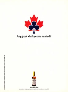 ANUNCIO DE WHISKY CLUB CANADIENSE #7 RARO 1988 "¿ALGÚN GRAN WHISKY TE VIENE A LA MENTE?" - Imagen 1 de 2