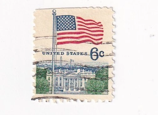 STAMP US SCOTT 1338 "Flag Over White House" 6 CENT 1968 USED FANCY CANCEL - Image 1 of 1