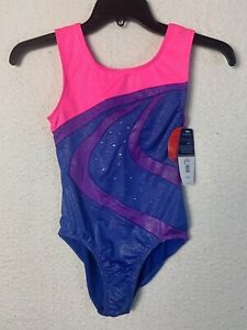 Danskin Freestyle  Girls Bathing Suit Sz L ,  Blue, Pink, Purple Sparkles 1 P