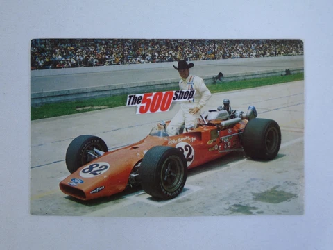 Vintage 1969 #82 Roger McCluskey Indianapolis 500 Pits Postcard IndyCar Indy500 Cover