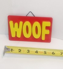 Wooden Hanging Decor "WOOF" Letter Cut Outs 3D Raised Letters Signage Display