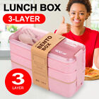 3-layer 900ml Bento Box Students Lunch Food Container Eco-friendly Leakproof