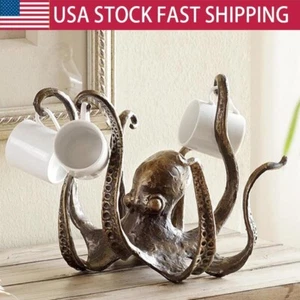 Octopus Coffee Cup Holder Long Lasting Use Ornament Decoration Resin Statue - Picture 1 of 12
