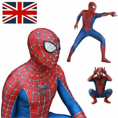 Amazing Spiderman Jumpsuit Raimi Spider-man Cosplay Costume Party Fancy Dress - Image 1 of 4