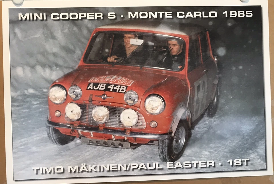 Mini Cooper S Monte Carlo 1965 Timo Makinen/Paul Páscoa - 1º pôster de carro de corrida👀 - Imagem 1 de 1