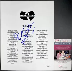 Masta Killa Signed Wu-Tang Clan C.R.E.A.M. Lyric Sheet Autograph JSA COA - Picture 1 of 1