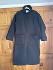 H And M Black Quilted Long Coat Size Xs Oversized 8 12