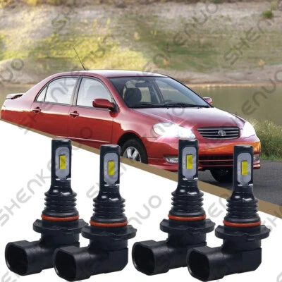 Combo bombillas LED de haz alto bajo para Toyota Corolla 93-97 03-06 4X 6000K Foto 1 de 4