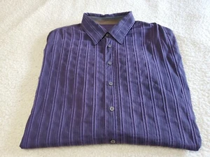 Georg Roth Los Angeles Designer Textured Striped Button-Up Long Sleeve Shirt 2XL - Picture 1 of 10