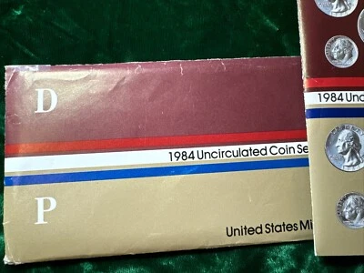 US 1984 Mint UNC Coin Set Including “D” & “P” Mints Marks 2 Sets 10 coins total - Image 1 of 4