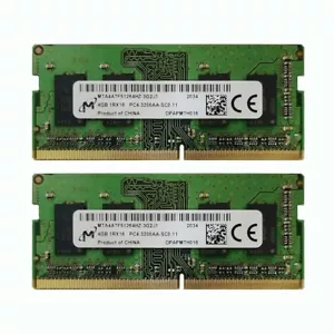 2x Micron 4GB DDR4 PC4-25600 3200MHz 260pin SODIMM Memory RAM PC4-3200AA-SC0-11 - Picture 1 of 3