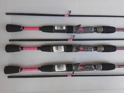 lot 3  New Zebco 33 Camo Casting 6’ foot Rods Medium Action Pink  2 piece - Image 1 of 4
