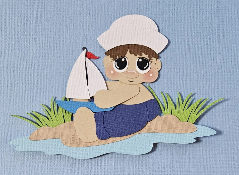 Cabello castaño Sailor Boy. Álbum de recortes, piezas de papel para hacer tarjetas Foto 1 de 1