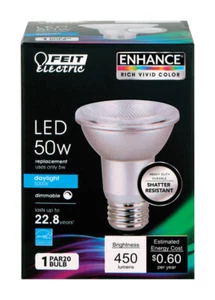 FEIT Electric PAR20 LED Bulb 450 lumens Daylight Floodlight 50Watt Equivalence - Picture 1 of 3
