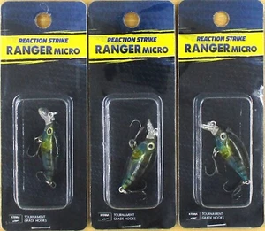 (3) Reaction Strike 1 1/4" Ranger Micro 1/8 Oz Crankbaits Ghost Bluegill New - Picture 1 of 3