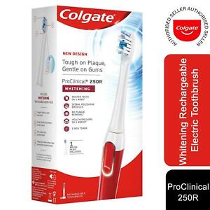 Colgate ProClinical 250R Whitening Rechargeable Electric Toothbrush, White/Red