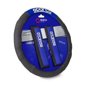 SPARCO Lenkradbezüge Schulterpolster Satz Universal Lenkradschutz Schwarz Blau - Bild 1 von 8