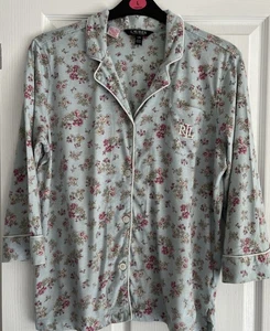 Pre-loved LAUREN by RALPH LAUREN pyjamas - duck egg blue floral - size L - Picture 1 of 7