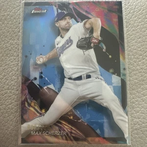 Max Scherzer Sky Blue Refractor /250 - 2024 Topps Finest #129 Texas Rangers - Picture 1 of 3