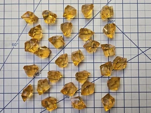 29 Vintage Acrylic Amber Faceted Pebble Asymmetrical Beads - Each About One Inch - Picture 1 of 3