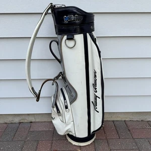 Vintage Tommy Armour Golf Company Golf Bag White Navy Blue 6 Way Dividers - Picture 1 of 16