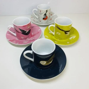 Magpie Birdy II Espresso Cup And Saucer Set x 4 - New And Boxed - Picture 1 of 23