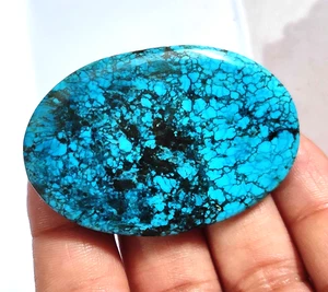 Certified Black A+ Natural Spiderweb 146.60 Ct Turquoise Blue Untreated Gemstone - Picture 1 of 9