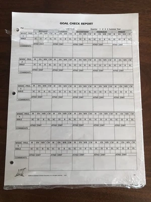 Accelerated Christian Education PACE Goal Check Report Cards Set Of 43 - Image 1 of 2