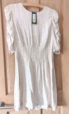 NEW WITH TAG Size 16 Marks and Spencer M&S SUMMER DRESS Cream Mix Holiday  - Image 1 of 4