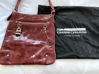 Gianni Chiarini Cuero Bandolera Correa Corta Cerradura Llave DE COLECCIÓN DISEÑADOR ITALIA Foto 1 de 4