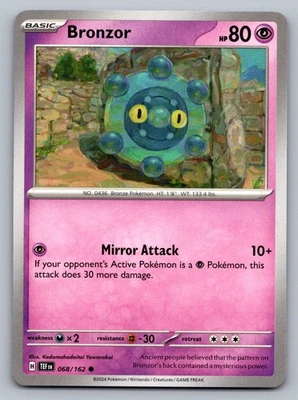 Pokemon TCG SV05: Temporal Forces Bronzor 068/162 - Image 1 of 2