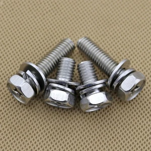 SEM HEX TAP BOLTS PHILLIPS HEAD SCREW + FLAT/SPRING WASHER A2 STAINLESS M3 M4 M5 - Picture 1 of 4