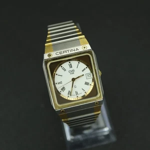 Vintage Certina DS N2 Q Turtle Men's Rectangle Quartz Watch by Roger Tallon - Picture 1 of 12