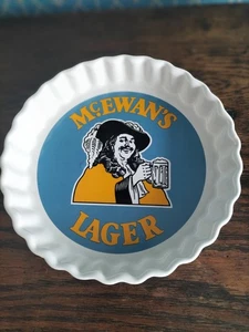 Rare Mc Ewan's Lager Flan Dish Ashtray Ulster Ceramics Advertising Collectable - Foto 1 di 3