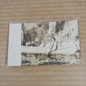 Antique RPPC Postcard Native American in Canoe Lake Cass Minnesota Named Da-Nis - Picture 1 of 4
