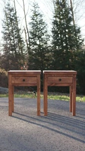 Dark Walnut Rustic - Cabin style Nightstand. Bedside table / Single Nightstand - Picture 1 of 6