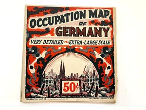 1940's Map Titled "Occupation Map of Germany" Very Detailed w/Diary of the War * - Picture 1 of 11
