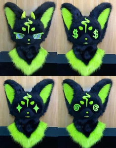 Fursuit Husky Fox Mascot (head + PAWS) Halloween Party Fur Cosplay A123 - Picture 1 of 7