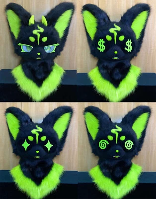 Fursuit Husky Fox Mascot (head + PAWS) Halloween Party Fur Cosplay A123 - Image 1 of 4