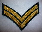 British Army - Corporal's Stripes Rank Patch, Bullion wire, Royal Blue Backing