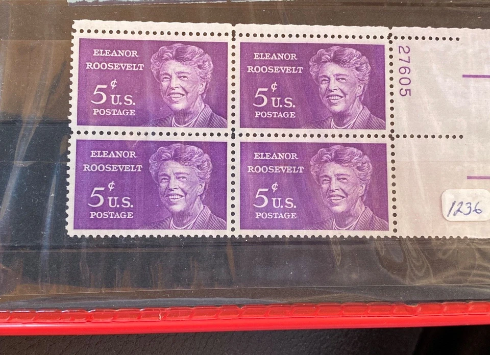 US 5 Cent Eleanor Roosevelt 1963 Scott #1236 Block Of 4 Postage Stamps MNH - Image 1 of 1