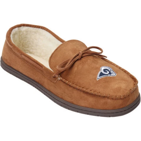 NFL Los Angeles Rams Men's Moccasin Slipper, Tan Cover
