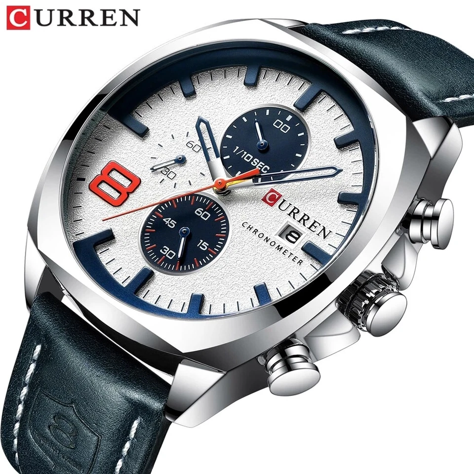 CURREN Men Analog Quartz Watches Multifunction Male Brand Leather Wristwatches Foto 1 de 1
