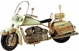 Vintage Model 28cm Replica Motorbike Ornament - Cream - Perfect Gift / Christmas - Picture 1 of 1